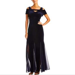 R&M Richards | Dresses | Womens Formal Dress Size 8 Navy Blue Rm Richards  Velvet Keyhole Evening Gown | Poshmark